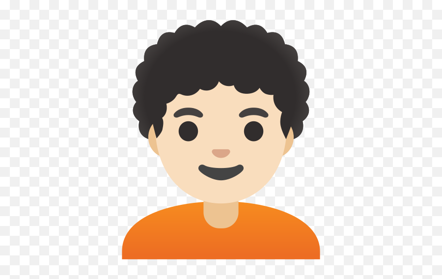 U200d Person Light Skin Tone Curly Hair Emoji - Dibujos De Personas Con Cabello Ondulado,Gambar Muka Emoji