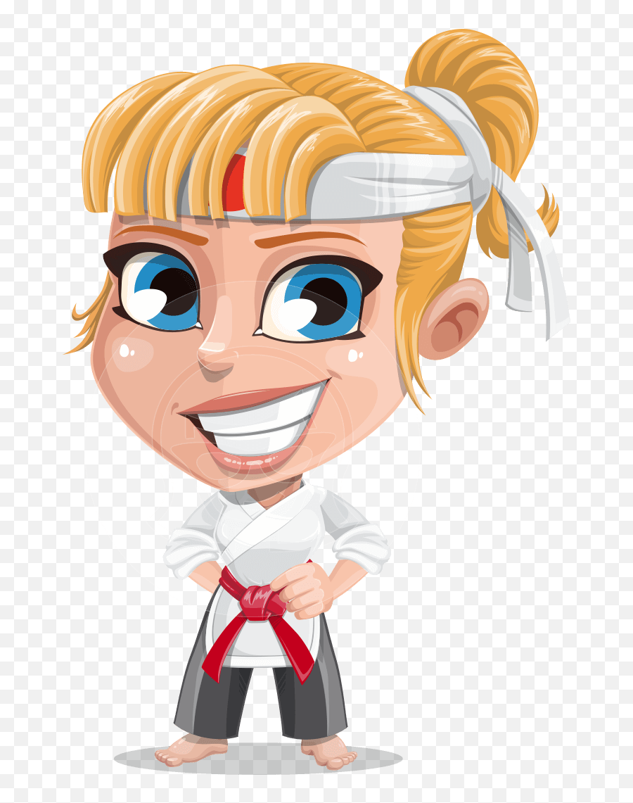 Little Girl With Karate Outfit Cartoon Vector Character Aka Peta Graphicmama Emoji,Sketching Caricatures Expressions Emotions