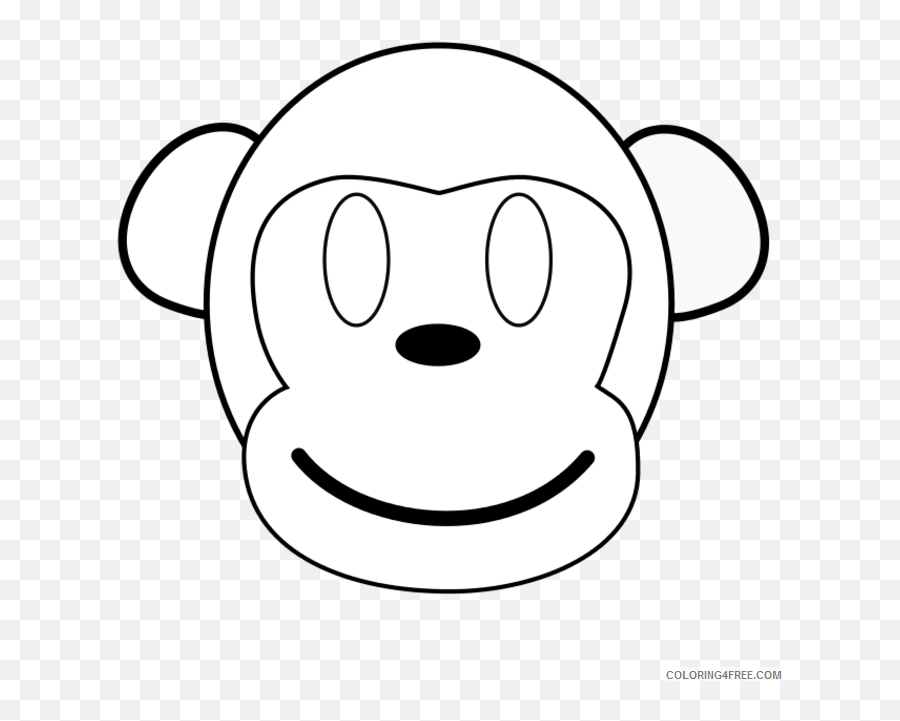 Monkey Outline Coloring Pages Monkey Outline Image Search - Dot Emoji,Emoji Coloring Sheets
