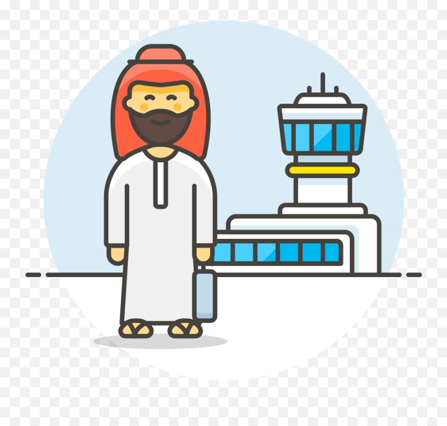 Arab Male Travel Icon - Portable Network Graphics Emoji,Arab Funny Emoji