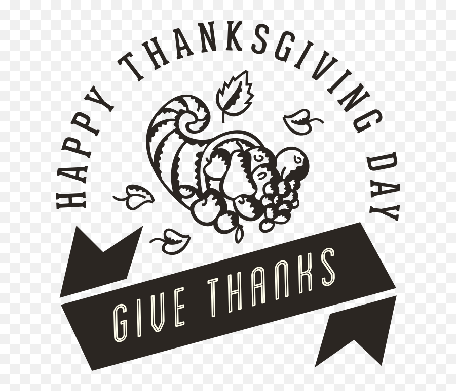 Happy Thanksgiving Give Thanks Black And White Clipart Free - Scalable Vector Graphics Emoji,Thanksgiving Emojis