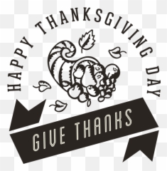 Happy Thanksgiving Give Thanks Black And White Clipart Free - Scalable Vector Graphics Emoji,Thanksgiving Emojis