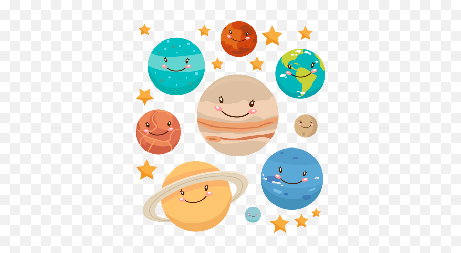Autocolante Decorativo Infantil Planetas - Portadas De Cuaderno Del Sistema Solar Emoji,Emoticons De Estrelinhas