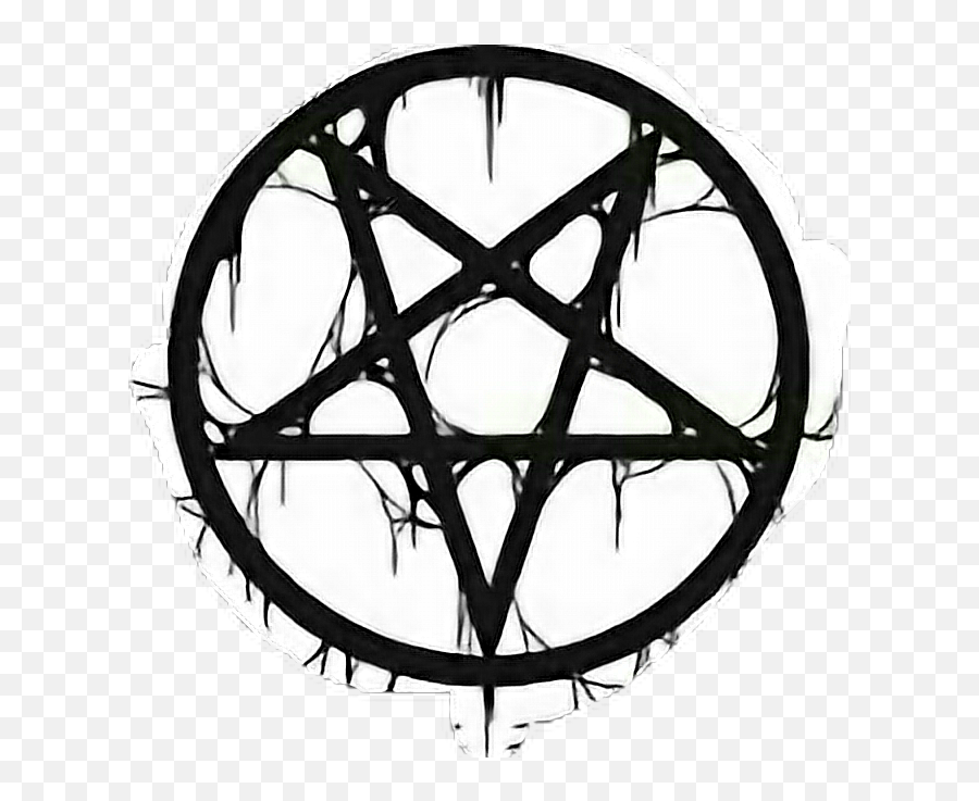 Pentagrama Satanic Sticker - Pentagram Pumpkin Stencil Emoji,Emoji Pentagrama