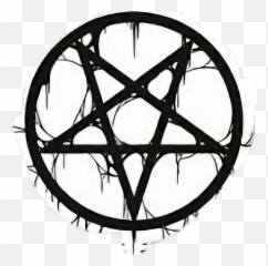 Pentagrama Satanic Sticker - Pentagram Pumpkin Stencil Emoji,Emoji Pentagrama