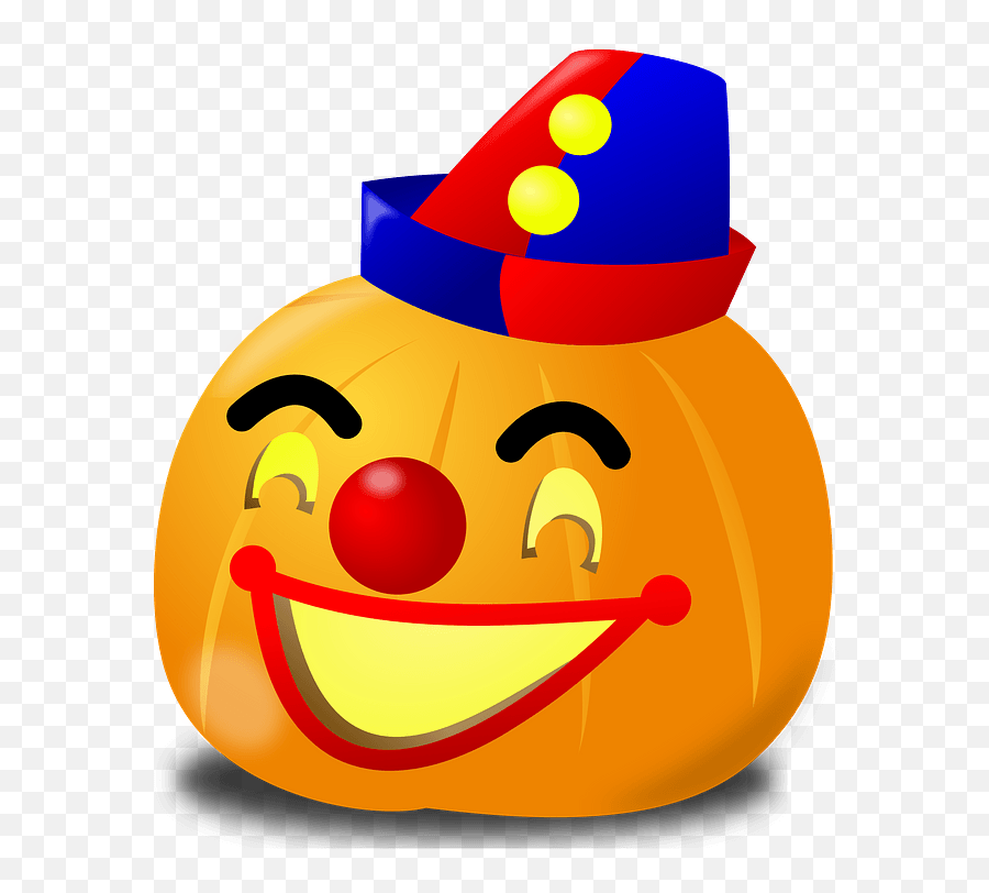 Pumpkin Carved As A Clown Clipart - Clown Emoji,Emoticon Pumpkin Carving