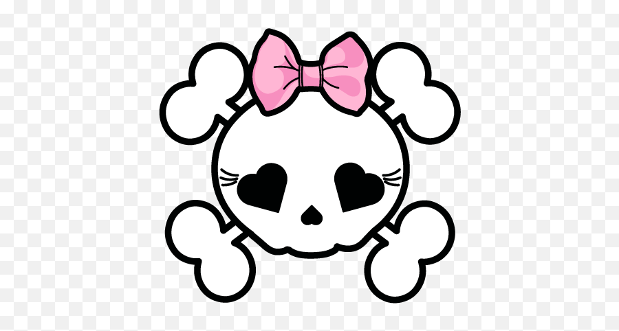 Sticker Tête De Mort Avec Noeud Rose - Pink Skull Bow Girl Skull Design Emoji,Tskull Emoticon