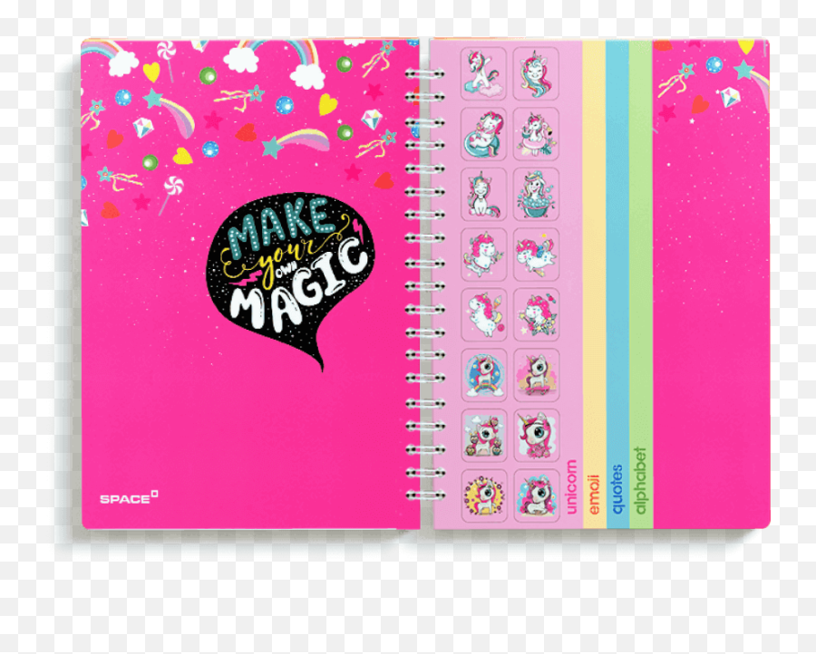 Space - Products Notebook Unicorn Nw1332 Girly Emoji,Unicorn Emoji Transparent