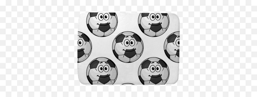 Seamless Pattern Of Cartoon Soccer Balls Or Footballs Bath Mat U2022 Pixers - We Live To Change Cartoon Footballs Emoji,Table Slip Emoticon