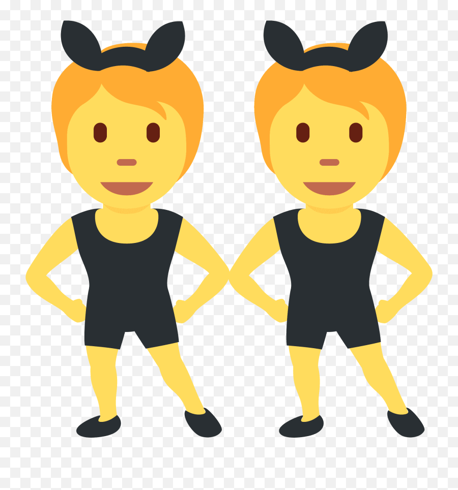 People With Bunny Ears Emoji - Twin Emoji,Ears Emoji