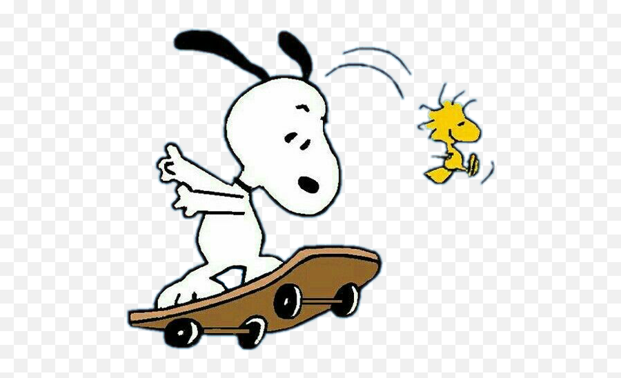 Cartoon Sticker - Snoopy Skateboard Emoji,Woodstock Peanuts Copy/paste Emojis