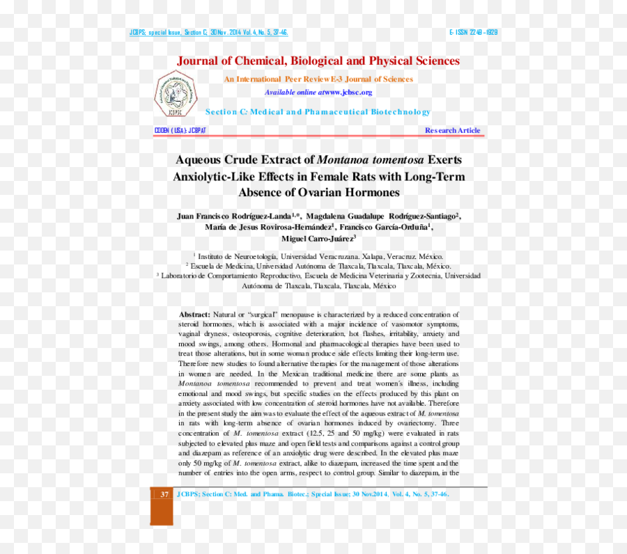 Aqueous Crude Extract Of Montanoa - Document Emoji,Que Carro É Emotion