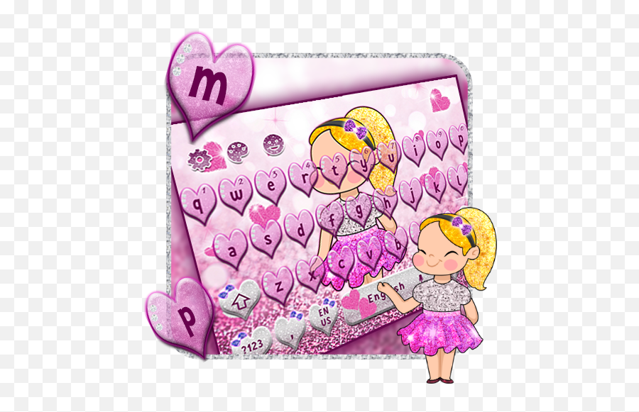 Glitter Cute Doll Keyboard Theme Amazonin Apps For Android - Girly Emoji,Emoji Doll Girl
