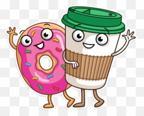 Coffee With Donut Stickers - Happy Emoji,Animated Coffee Emojis Gifts