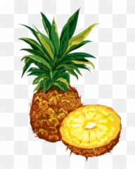 Pineapple With Slice Clip Art Free - Pineapple In Clip Art Emoji,Pineapple Emotions