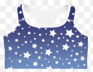 White Stars Blue Ombre Sports Bra - American Flag Quilt Emoji,Alabama Flag Emoji