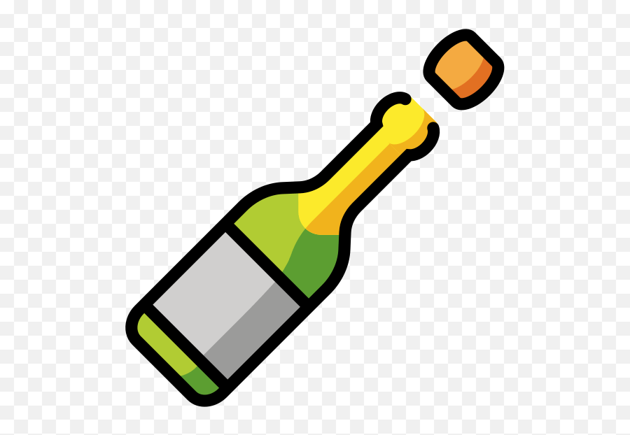Bottle With Popping Cork Emoji - Botella Emoji,Bottle Emoji