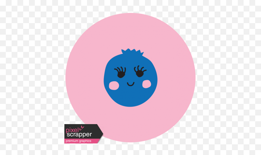 Download Cute Fruits Print Circle Blueberry - Digital Emoji,Emoticon Scrapbook & Cards Cd-rom