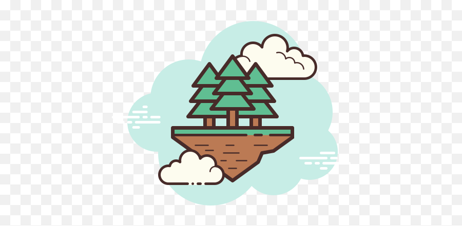 Floating Island Forest Icon In Cloud Style Emoji,Hurricane Emoji Ios
