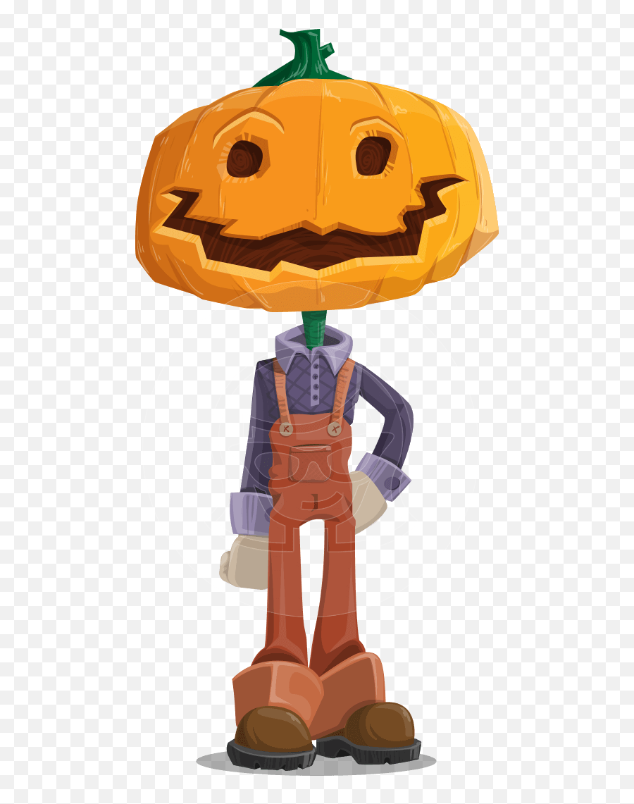 Farm Scarecrow Cartoon Vector Character Graphicmama - Pumpkin Head Cartoon Emoji,Pumpkin Emotions