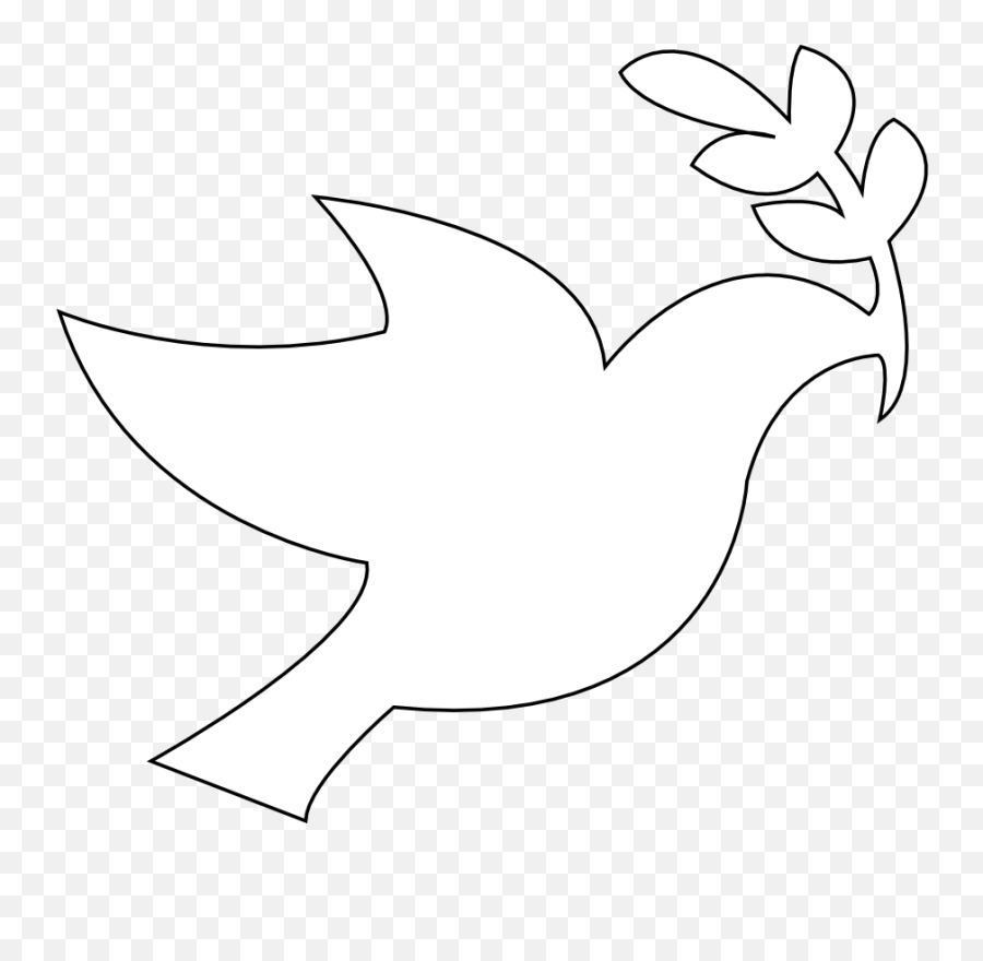 White Dove Peace Symbol Transparent Png - Peace Dove Black And White Emoji,Peace Symbol Emoji
