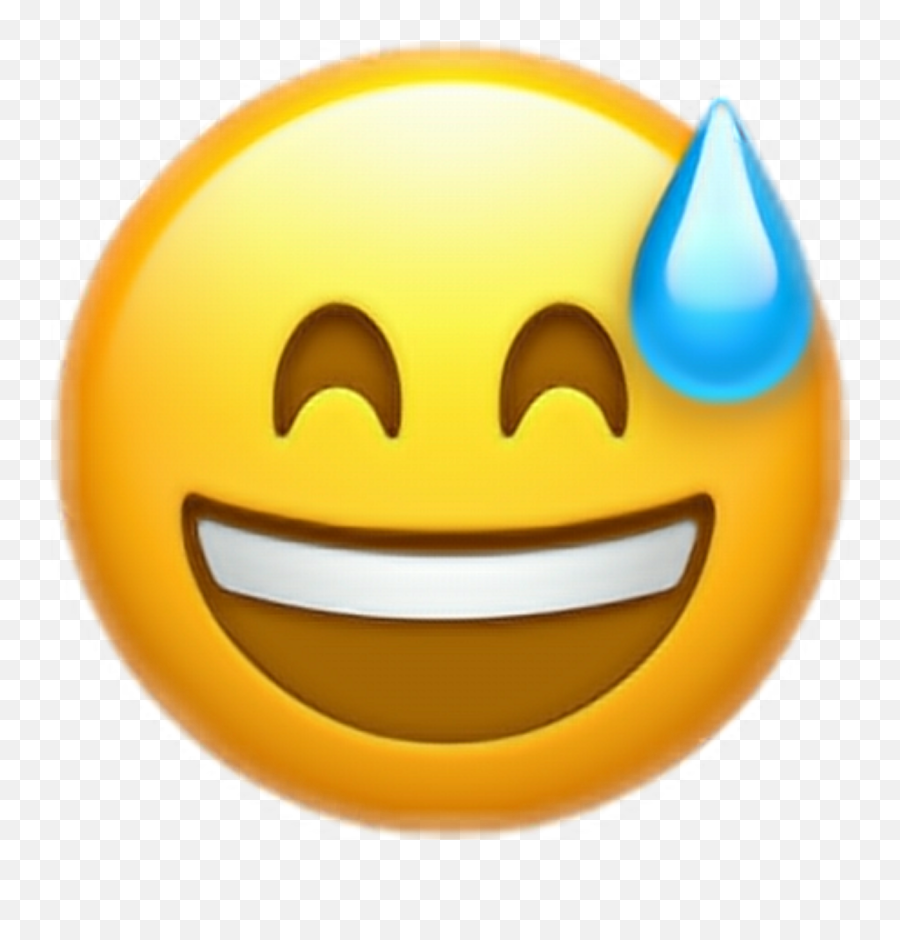 Emoji Exercise Happy Sticker - Grinning Face With Sweat Png,Exercise Emoji