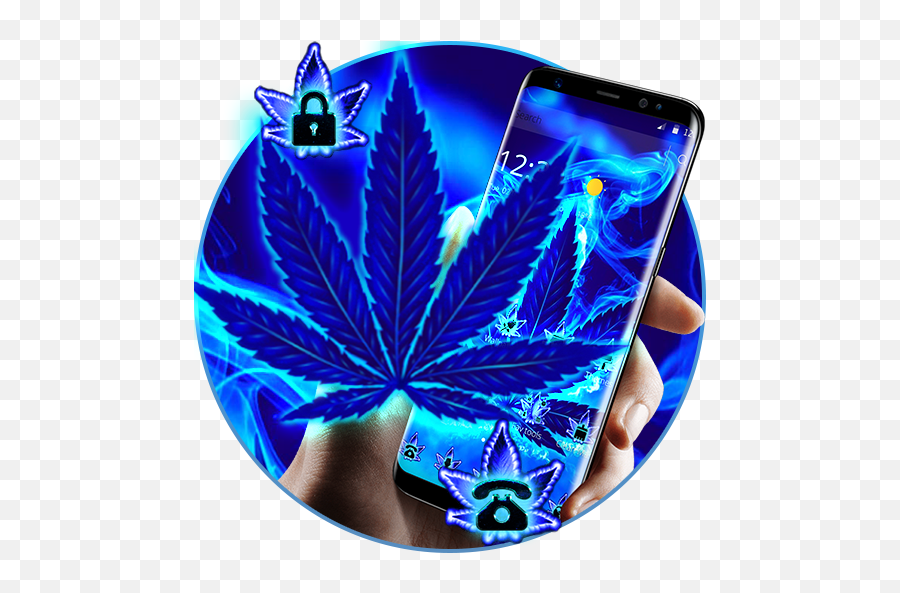 Blue Flame Weed Theme - Smartphone Emoji,Weed Leaf Emoji