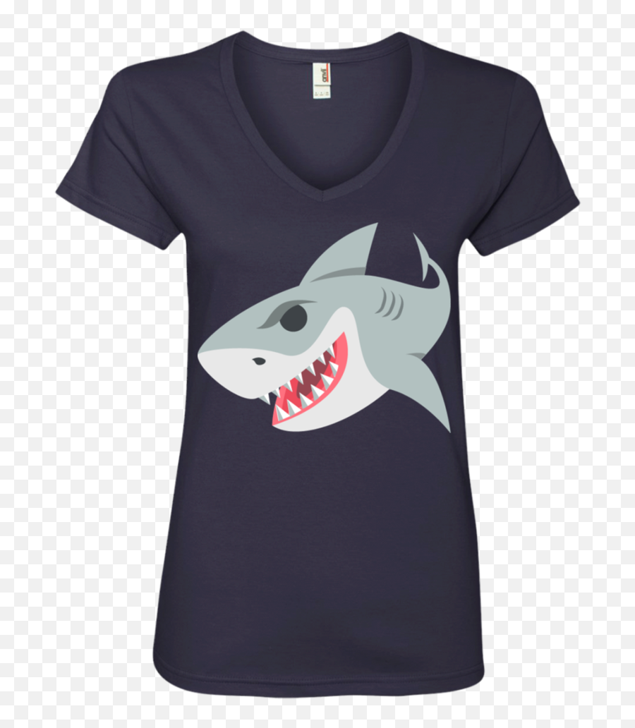 Shark Emoji Ladies V - Most People Never Meet Their Hero I Raised Mine,Shark Emoji