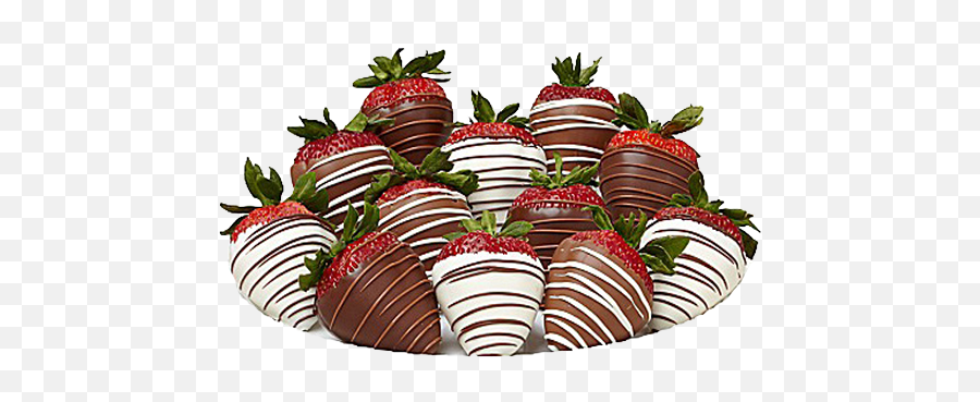 Striped Berries - Chocolate Striped Strawberries Png Emoji,Emoji Valentine Chocolate Box