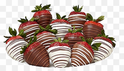Striped Berries - Chocolate Striped Strawberries Png Emoji,Emoji Valentine Chocolate Box