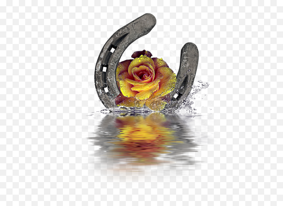 Horseshoe Rose Splash Hand Towel For - Horseshoe Emoji,What Is The Emotion For Yellow Roses