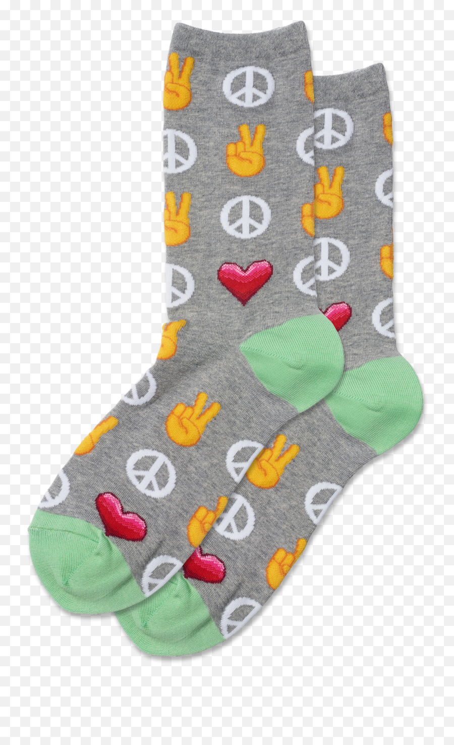 Womenu0027s Peace And Love Crew Socks Emoji,Groovy Emojis