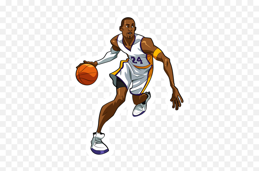 Kobe Bryant Dribbles Sticker - Kobe Bryant Png Clipart Emoji,Kobe Emoji