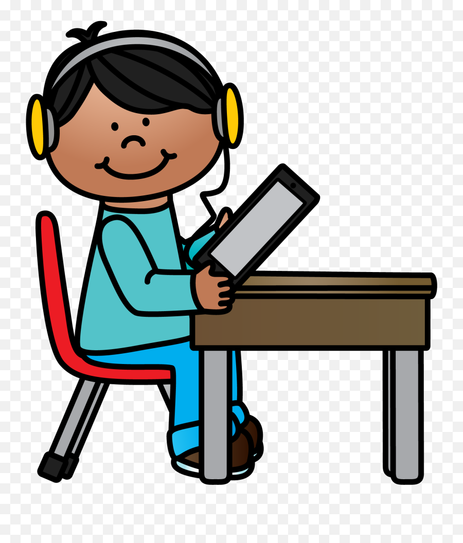 Bitmoji Sitting On Chair Transparent - Student With Headphones Clipart ...