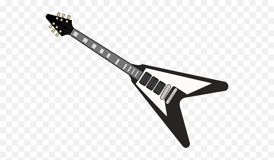Guitar Clipart Black And White - Rock Guitar Png Emoji,Guitar Superman Emoji