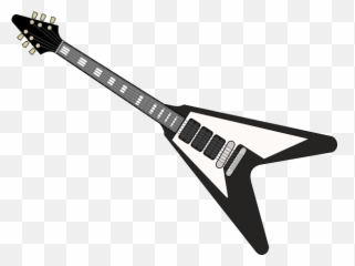 Guitar Clipart Black And White - Rock Guitar Png Emoji,Guitar Superman Emoji
