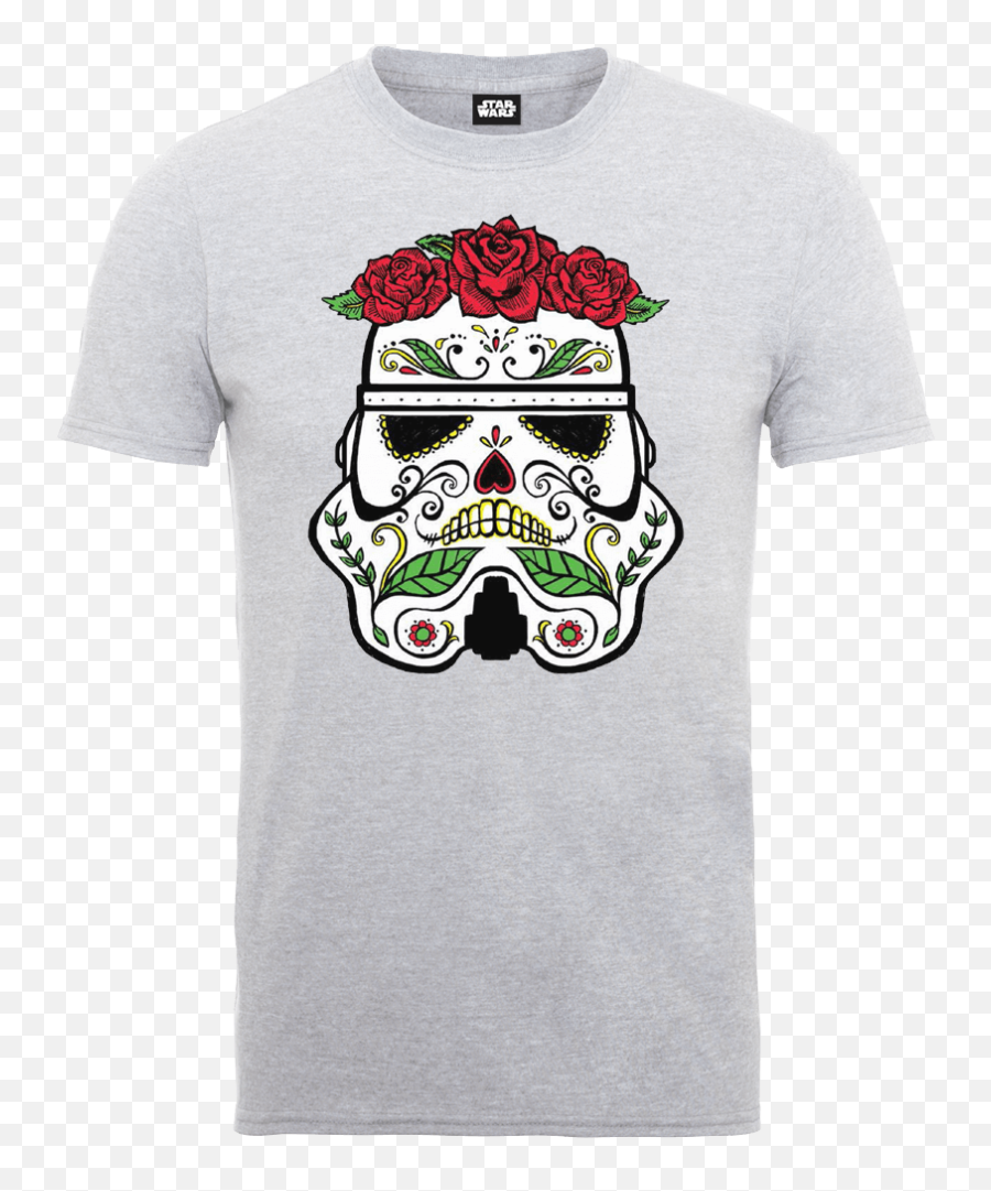 Star Wars Day Of The Dead Stormtrooper T - Shirt Grey Stormtrooper Head T Shirt Emoji,Emojis De Star Wars