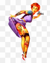 Tattoo Pin - Up Girl Duvet Cover Tattood Pin Up Girl Emoji,Pin Up Emoticon