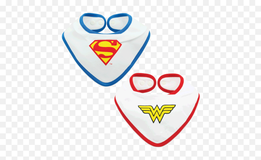 Supergirl U0026 Batgirl Bandana Bib Set For Twin Girls - Trends Blue Superman Emoji,Emoticon Twin Girls