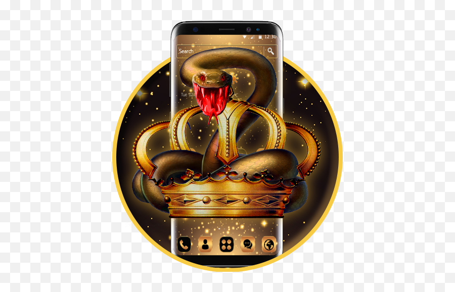 Cool Crown Snake Theme - Mobile Phone Emoji,Snake With Emojis