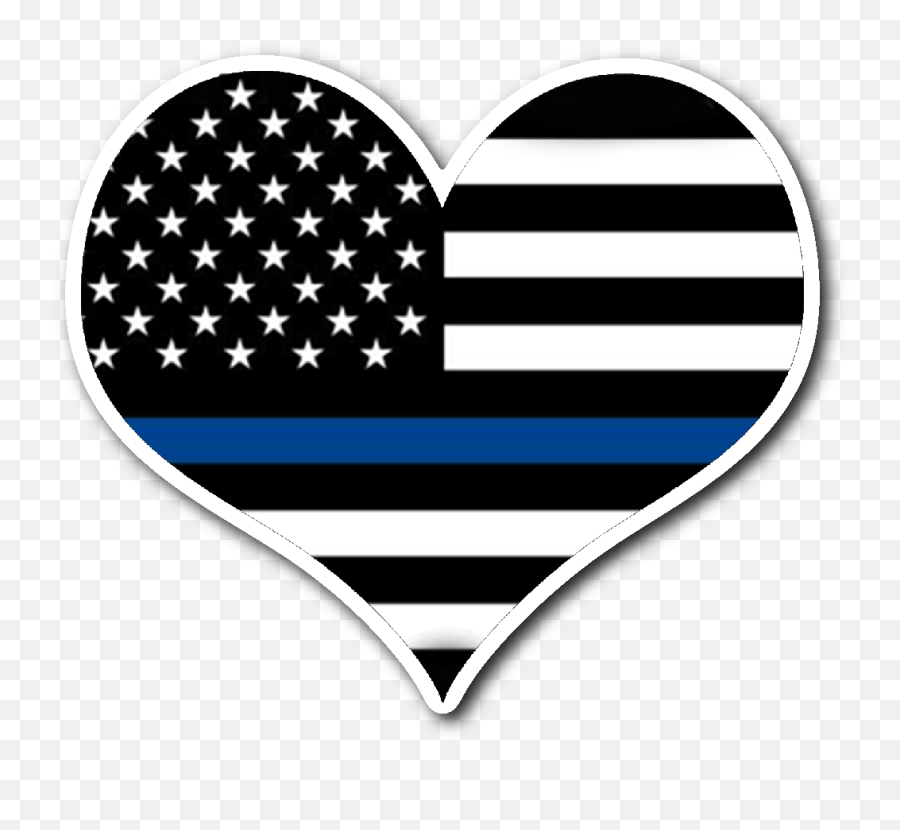 Thin Blue Line Heart Emoji - Made In Usa Flag,Thin Blue Line Emoji