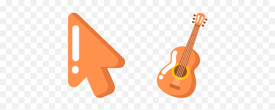 Minimal Guitar Cursor - Monkey Cursor Emoji,Orange Emojis Blues