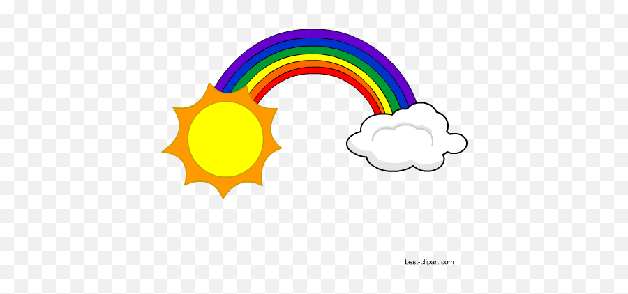 Free Sun Clip Art Images And Graphics - Clouds Png With Rainbow And Sun Emoji,Sun Leaves Emoji