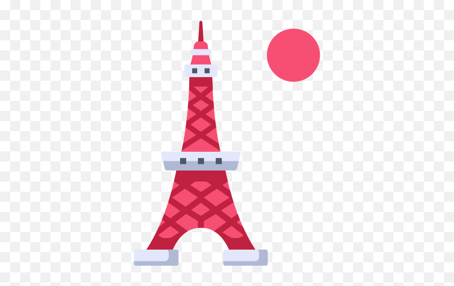 Ícone Torre Japão Tóquio Marco Viagens Arquitetura - Tokyo Tower Flat Design Emoji,Emoticon Velozes