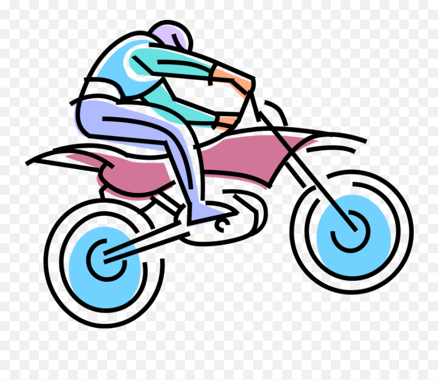 Vector Illustration Of Motocross Racer Racing In Off - Road Emoji,Motocross Emojis