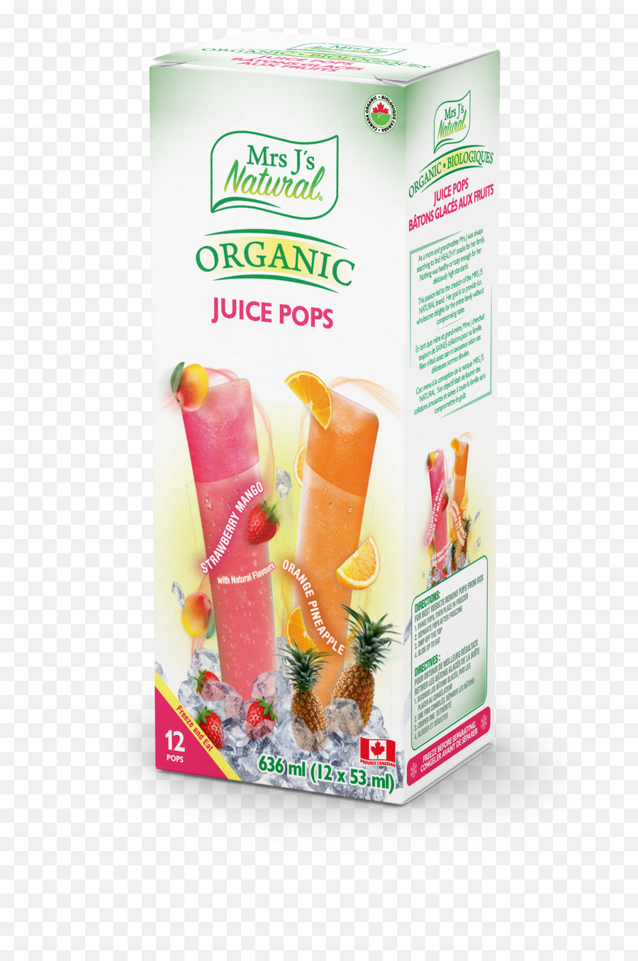 Mrs Ju0027s Natural Strawberry Mango U0026 Orange Pineapple Organic Juice Pops Emoji,Juice Emoji