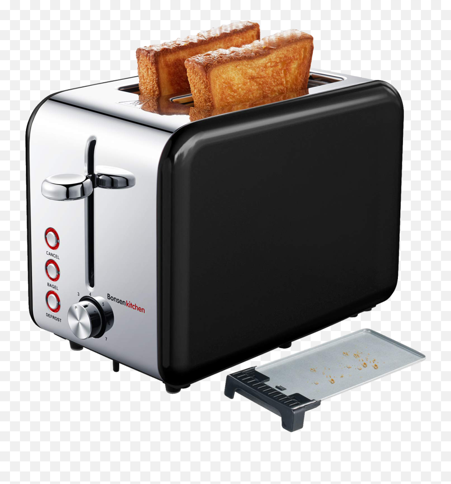 Bonsenkitchen Tr8741 - Extra Wide Slot Toaster Emoji,Burnt Toast Emoji