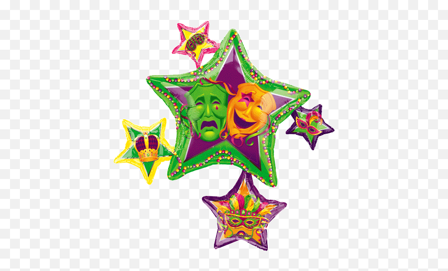 Masquerade Star Cluster 35u2033 Foil Balloon Emoji,Mario Star Power Emoji