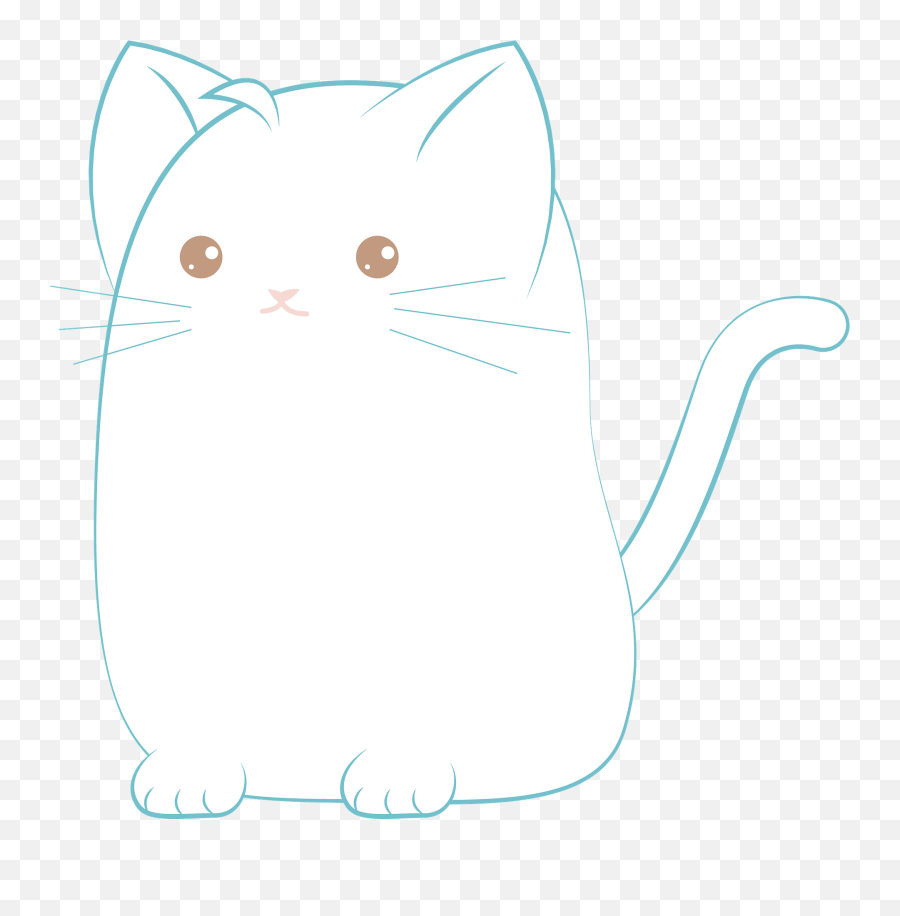 Cartoon White Cat Clipart - Himpunan Petani Pemakai Air Emoji,Animated Cat Emoji