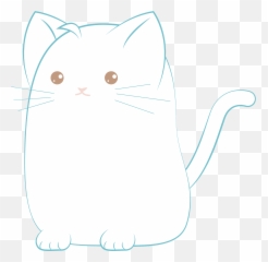 Cartoon White Cat Clipart - Himpunan Petani Pemakai Air Emoji,Animated Cat Emoji